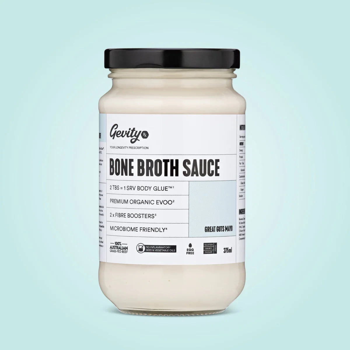 Bone Broth Sauce Great Guts Mayo G/F 375ml Gevity Rx