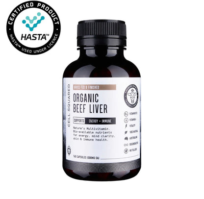Organic Grass Fed Beef Liver Capsules Cell Squared