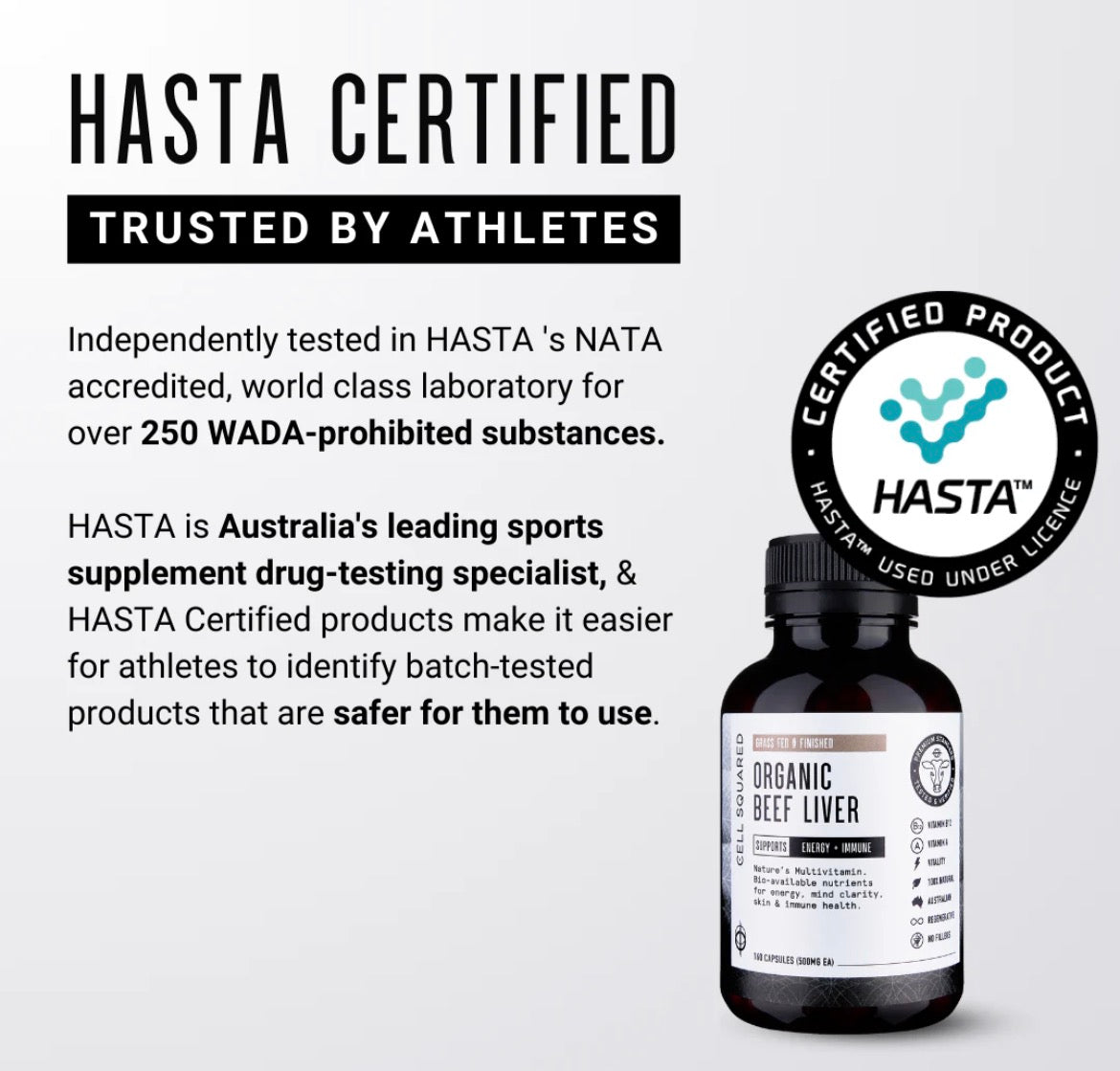 Organic Grass Fed Beef Liver Capsules Cell Squared