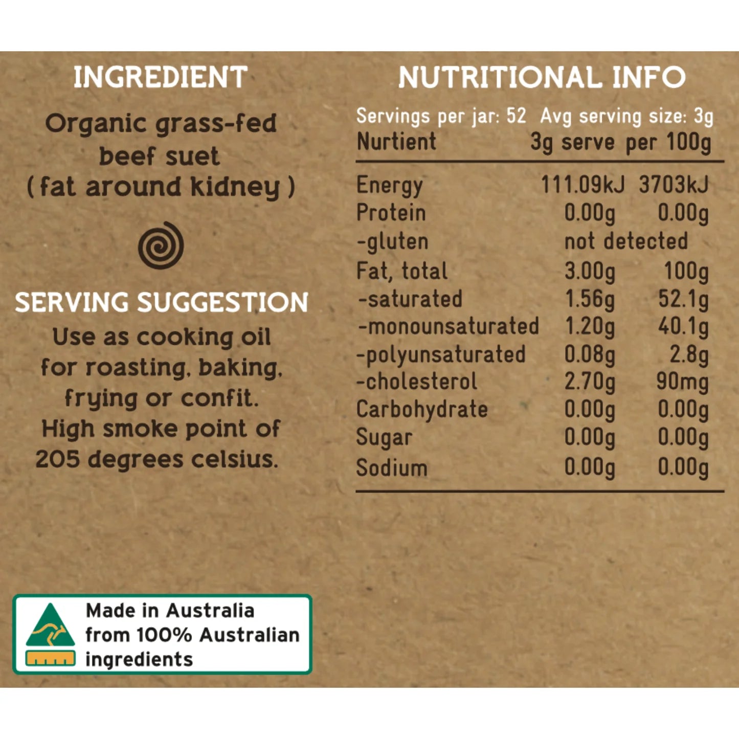 Organic Beef Tallow 155g Broth of Life