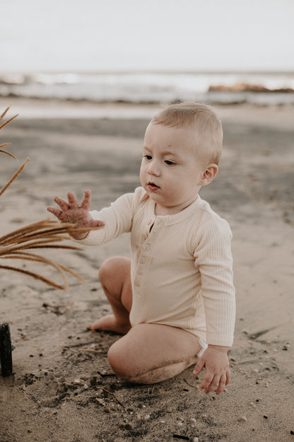 Organic Ribbed Romper - Sown