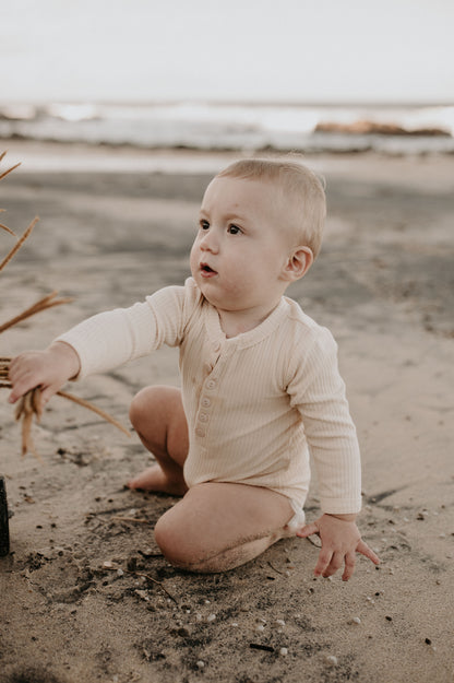 Organic Ribbed Romper - Sown