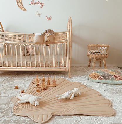 Vegan Leather Quilted Playmat Clam Shell - Nude - Sown