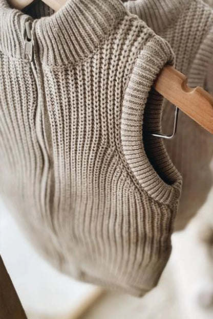 Knitted Sherpa Vest - Caramel - Sown